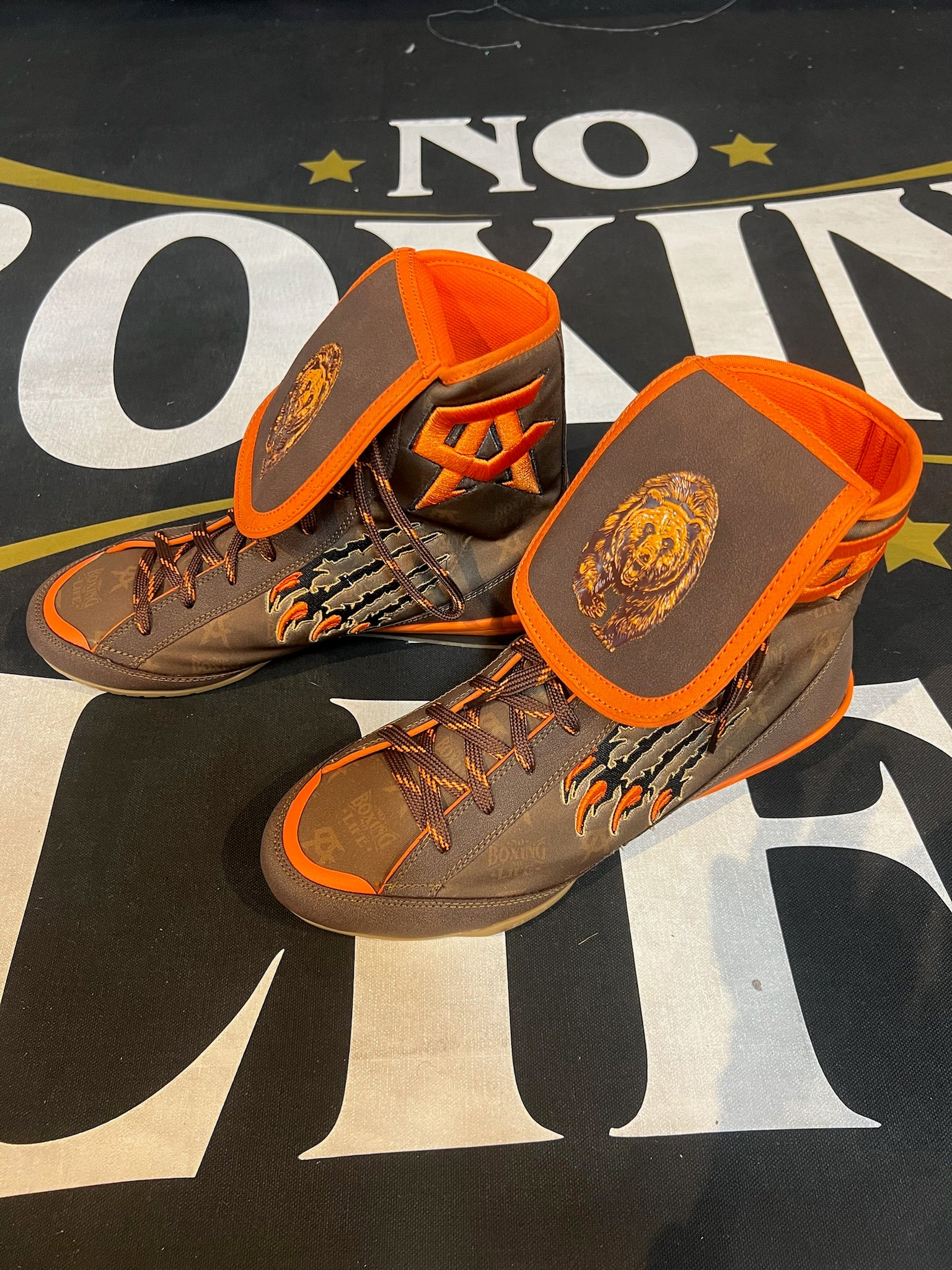 No Boxing No Life Canelo Vs Berlanga Edition Boxing Boots 8 Brown Orange