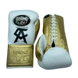 No Boxing No Life Training Gloves - Canelo Edition - White/ Gold