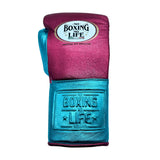 No Boxing No Life Training Gloves - Metallic Pink/ Metallic Teal