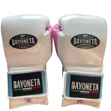 Bayoneta Premium MX - Latex Training Gloves - White/ Sky Blue/ Baby Pink