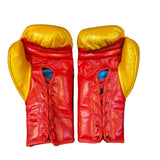 Bayoneta Premium MX - Guantes de Pelo de Caballo - Dorado Caramelo/ Rojo