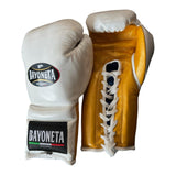 Bayoneta Premium MX - Horse Hair Gloves - White/ Caramel Gold