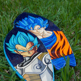 Goku Super Saiyan Azul - Replica de tabla de surf de madera pintada a mano