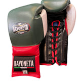 Bayoneta Premium MX - Latex Gloves - Olive Green/ Red/ Black / White