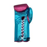 No Boxing No Life Training Gloves - Metallic Pink/ Metallic Teal