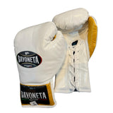 Bayoneta Premium MX - Guantes de Pelo de Caballo - Blanco/ Dorado Caramelo