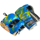 Bayoneta Set Gloves and Facebar - Custom Vegeta Hand Painted - Blue/ Black