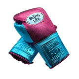 No Boxing No Life Training Gloves - Metallic Pink/ Metallic Teal