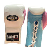 Bayoneta Premium MX - Guantes de entrenamiento de Látex - Blanco/ Azul Cielo/ Rosa