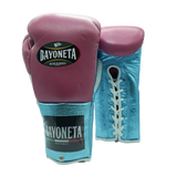 Bayoneta Premium PuLat Horse Hair Gloves - Pink/ Metallic Turquoise/ White