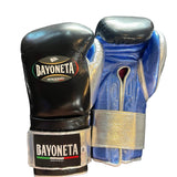 Bayoneta Premium PuLat Horse Hair Gloves - Black/ Metallic Royal Blue/ Silver