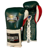 Bayoneta Premium MX - Guantes de Pelo de Caballo - Verde Pino/ Blanco/ Rojo