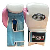 Bayoneta Premium MX - Latex Training Gloves - White/ Sky Blue/ Baby Pink