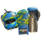 Bayoneta Set Gloves and Facebar - Custom Vegeta Hand Painted - Blue/ Black