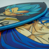 Goku Super Saiyan Azul - Replica de tabla de surf de madera pintada a mano