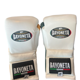 Bayoneta MX Latex Mismatch Gloves - White/ Pine Green/ Caramel Gold/ Royal Blue/ Red