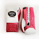 No Boxing No Life - Training Gloves- Pearl White/ Metallic Pink