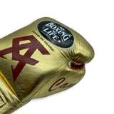 No Boxing No Life Fight Gloves - Canelo Edition - Gold/ Red Wine