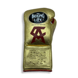 No Boxing No Life Fight Gloves - Canelo Edition - Gold/ Red Wine