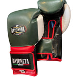 Bayoneta Premium MX - Latex Training Gloves - Olive Green/ Red/ Black / White